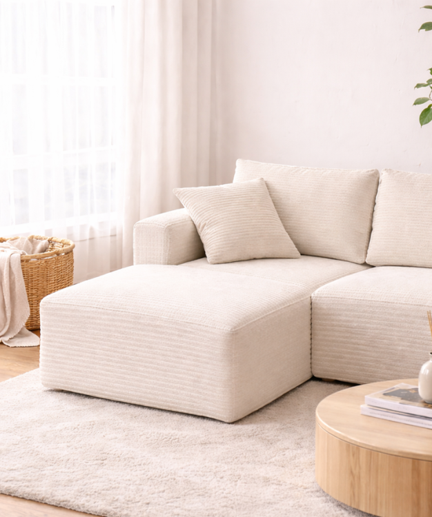 Vakuume supakuotos modulinės sofos dalis 